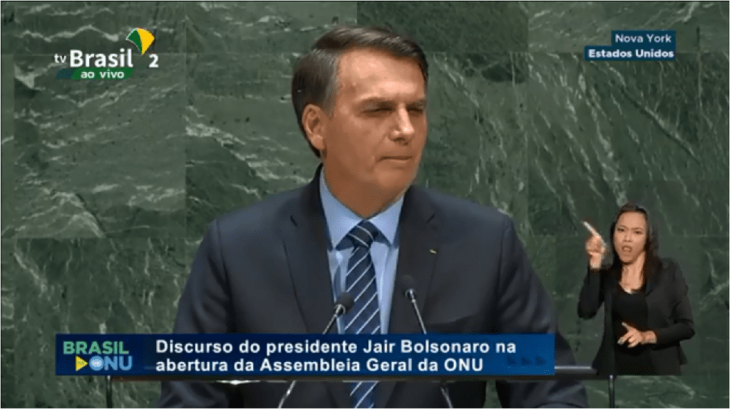 O Monopólio do Senhor Raoni diz Bolsonaro em Discurso na ONU