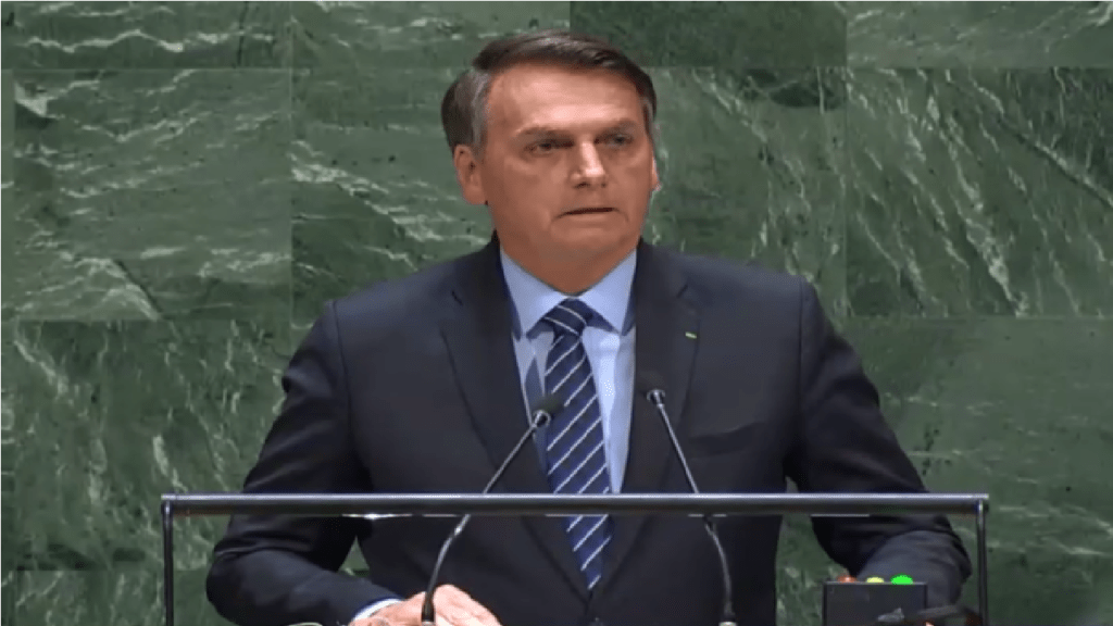 Presidente Bolsonaro na ONU "A Amazônia não está sendo devastada nem consumida pelo fogo"