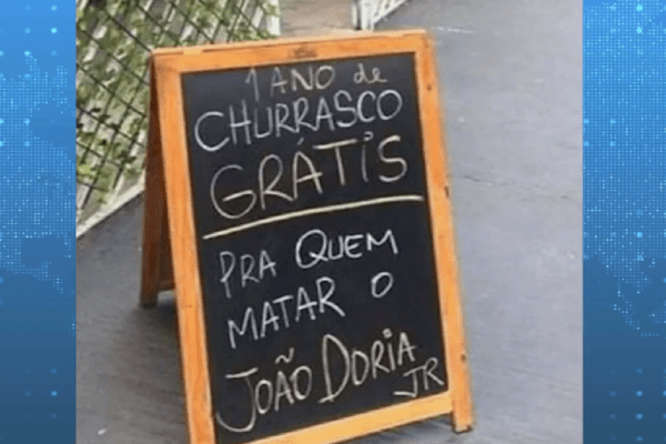 Comerciante anuncia ‘churrasco grátis pra quem matar João Doria’ e é detido em SP